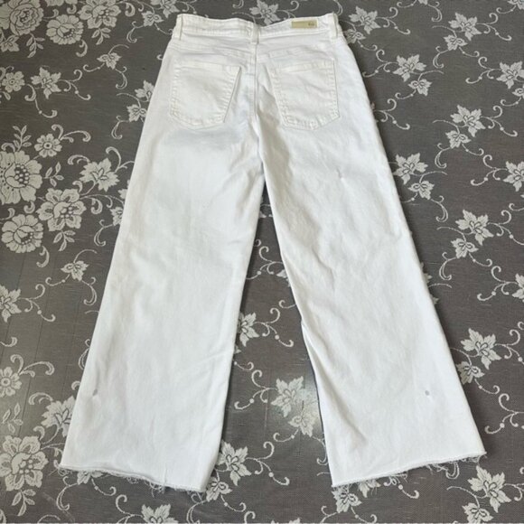 Adriano Goldschmied  The Saige High Rise Wide Leg Crop in White Sz 27 - Picture 2 of 13